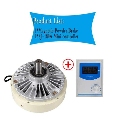 Heavy Duty 24V Single Shaft Magnetic Powder Brake With Tension Controller Kit for Printing and Dyeing Machines SJ 180A