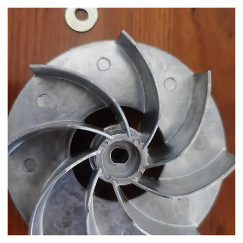 Close-up of 11.1 cm impeller for Gotta Have This Hardcore Industrial Dust Collector Blower And Suction Vacuum Cleaner.