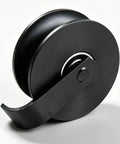 Top Shelf 5 Inch Nylon Sliding Gate Rollers For Rear Pipe Track Hardware Featuring Slick Rolling Wheels That Fit 1 5 Eighth Inch Chain Link Fence Frames In Classic Black Includes 2 Replacement Pieces For A Sweet No Drama Yard Upgrade - Black nylon roller with solid bearings.