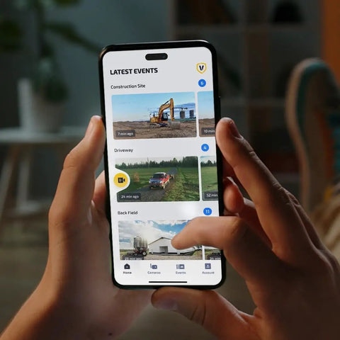 Zero Fuss Off Grid Farm Security Camera Using 4G LTE Cellular Data And Rock Solid Solar Setup monitoring latest events on smartphone.