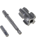 Essential Multitask Pipe Threader Kit For Pvc And Long Lasting Home Repairs Installations featuring tough alloy dies and drill bits.
