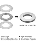 uxcell TC1018 thrust needle roller bearing with washers; exploded view 5/8 in bore, 1-1/8 in OD, chrome steel needles
