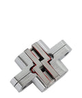 Heavy Duty Concealed Door Hinges Hidden Invisible Hinge 2-Piece Set For Furniture And Cabinet 304 Stainless Steel Silver Metal Hardware 34X140Mm Fits Doors Over 25Mm Thick clean front view of sturdy stainless steel hinge.