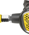 Ultra Compact Scuba Octopus Regulator for Diving, yellow ABS elastomer build, low-profile design, side view