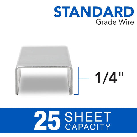Dang Tough Standard Size Staples With Razor Sharp Chisel Points for 1/4" standard grade wire and 25 sheet capacity.