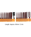 Awesome 23 Pc Screwdriver Bit Set With Hex S2 Steel Hardened Bits Perfect For Electric Drill Or Manual Jobs Plus 2 Headgears For Any Tough Hardware Repair Around The House, 60mm set