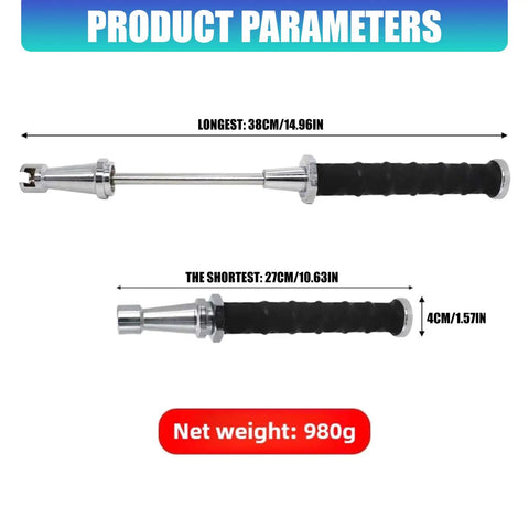 Heavy Duty Compact Auto Body Repair Kit With Sliding Hammer Dent Puller Tool dimensions showing longest 38cm and shortest 27cm.