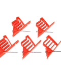Mingzhe Multi Cable Clips 25 Pack set of five red clips with nails for managing cords and wires in home office setups.