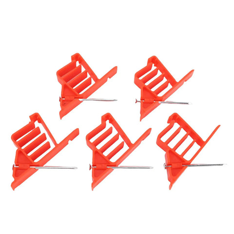 Top Notch 25Pc Red Plastic Cable Stackers With Stainless Steel Nails for Coaxial Data Electrical Wire organizing cables on drywall.