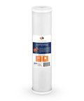 Single cartridge from 5 Micron 20 Inch By 4.5 Inch Water Filter Cartridges Set Of 2 For Your Whole House 2 Stage Sediment And CTO Carbon Filter