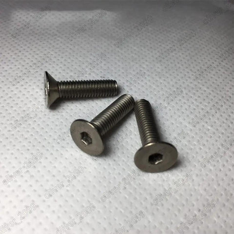 Premium GR2 Titanium Countersunk Flat Head Screws M8 X 60mm showing hex socket for secure fitting on surfaces.