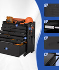 Heavy Duty Rolling Tool Chest With Six Full Extension Drawers And Whisper Quiet Tracks, Easy Glide Wheels, organizer with tools.