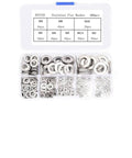 Heavy Duty Stainless Steel Spring Washer Assortment Kit With 360 Rust Resistant Flat Washers And Slick Galvanized Finish in organizer case.