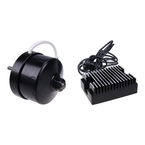 Premium Black 17 Amp 12 Volt Alternator Generator Conversion Kit For Harley Davidson G XL FL W Vintage Bikes includes alternator and voltage regulator.