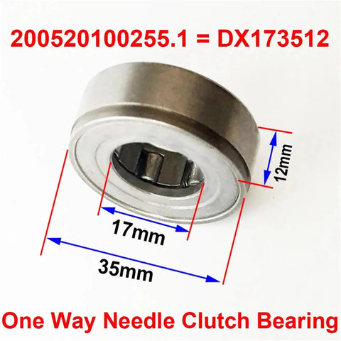Heavy Duty Workhorse One Way Needle Roller Clutch Bearing 17X35X16Mm shown from the side with labels for dimensions.