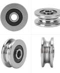 Rock Solid 10 Pack V1804 2RS V Groove Ball Bearings Miniature Roller Bearing 4X18X8mm shown from different angles.