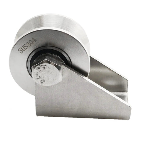 Built Tough Detachable V Groove Pulley Offering Dead Silent 304 Stainless Steel Roller Track Plus Rust Proof Heavy Duty Sliding Wheel Hardware, 73x32x61mm.