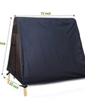 Waterproof Windproof 72 Inch A Frame Swing Cover 72L x 55W x 67H with universal fit on wooden swing frame, outdoor protection