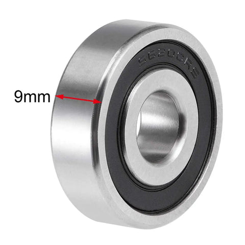 Built Tough Double Sealed Deep Groove Ball Bearings Made From 440C Stainless Steel At 10 By 30 By 9 mm With Abec 1 Rating visible from side.