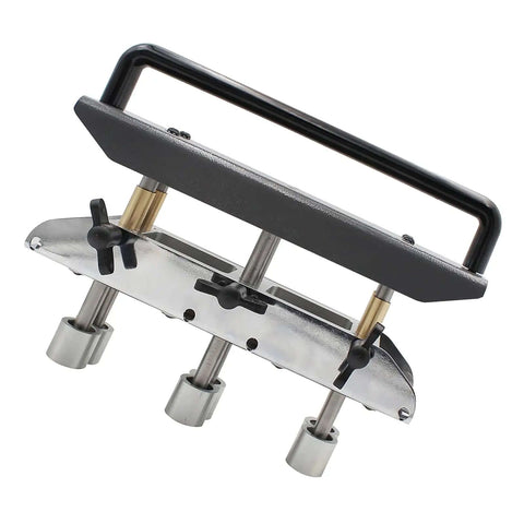 Three-Station Roller Metal Bender Hand Tool For 0-90 Degree Bends On Metal Roofing Sheets with adjustable rollers and handle, side view