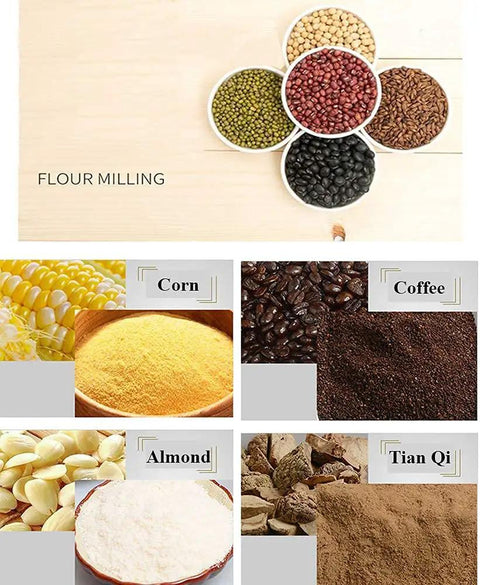 Variety of grains and spices for use with 3.3Kw Commercial Stainless Steel Grain Grinder Mill For Industrial Use.