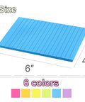 Huge 4x6 Lined Sticky Notes 12 Pack With 30 Sheets Per Pad, Ultra Sticky Notes In Bright Colors For Office And School, Easy To Write On, Recyclable, Great For Reminders, Planning, And Quick Messages showing blue pad size.