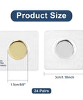 Hidden Magnetic Sewing Snaps 1.18-Inch Hella Strong and Low Profile for DIY Clothing Fixes with a Value Set of 24 Pairs shown with product size.