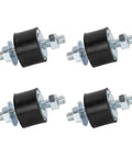 Heavy Duty M8 Rubber Shock Absorber Mounts 40X30mm 4 Pack Anti Vibration Isolators with Hex Nuts for workshop applications.