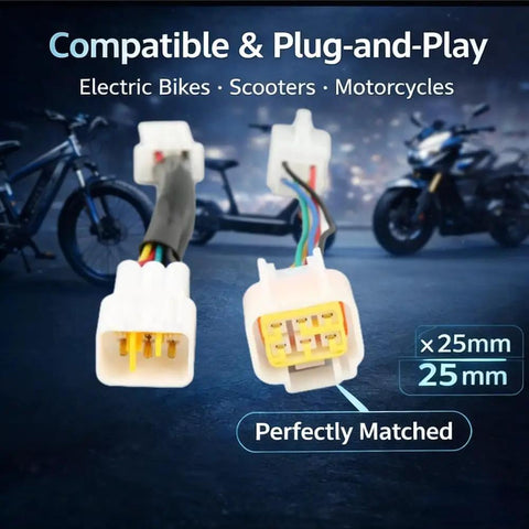 Two Pack Dope Electric Motorcycle Controller Connector Set Waterproof IP67 Hall Sensor Adapter for bikes and scooters