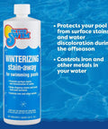 Premium Pool Closing Kit For 7500 Gallon Backyards Featuring Winterizing Chemicals Heavy Duty Shock Treatment Algaecide And Ph Balance For A No Drama Seasonal Shutdown in a 32 oz bottle, designed to protect pool during offseason.