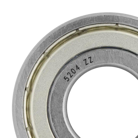 Smooth Operator 2-Pack 5204-ZZ Angular Contact Ball Bearing close-up view with metal shield, 20 mm x 47 mm x 20.6 mm for silent spin.
