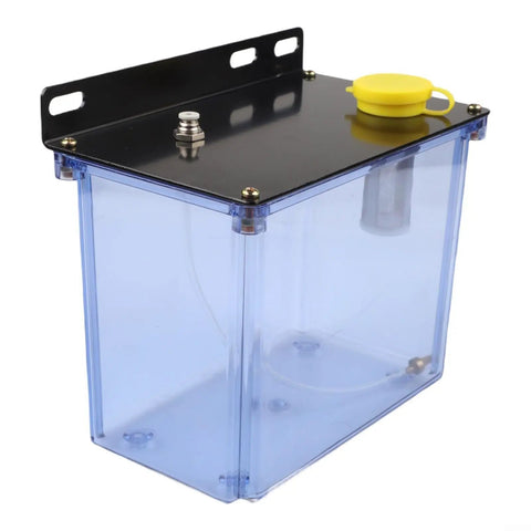 3L Cnc Coolant Tank For Router Milling Machine With Integrated Filter System Transparent Water Box Reservoir with yellow cap.