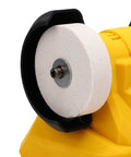 Fuss Free Cordless Mini Bench Grinder With Dual Grinding Discs, featuring a fine grinding wheel for precise metal polishing.