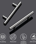 10 Pack Matte Black Stainless Cabinet Pulls 5 Inch Length With 3 Inch Center To Center shown with durability features
