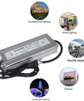 Beefy 250W 12V DC LED Driver Power Supply For Outdoor Use IP67 Waterproof Transformer with heat dissipation features and wiring.