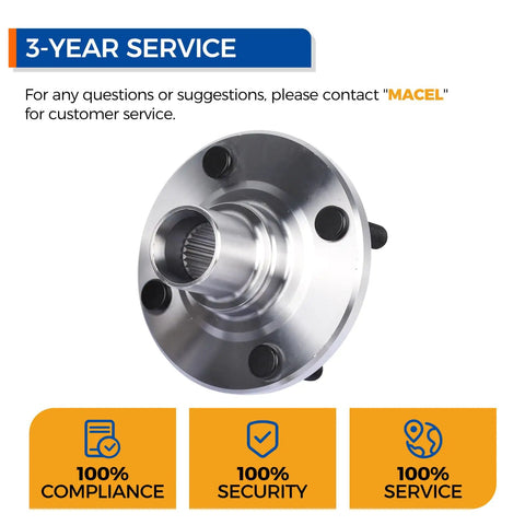 Beefed Up Front Wheel Hub Bearing Assembly Set Of 2 Rolls Like New with visible hub design for non-ABS Toyota Corolla and Chevy Prizm.
