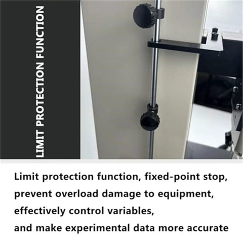 Limit protection feature detail of Slick Operation Electric Tensile Tester With Four Hundred Fifty Millimeter Stroke Digital Force Gauge.