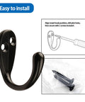 Rock Solid 10 Pack Heavy Duty Wall Hooks, Top Shelf Stainless Steel Robe Coat Hanger Rack, Easy Peasy Mount Screws for installation instructions.