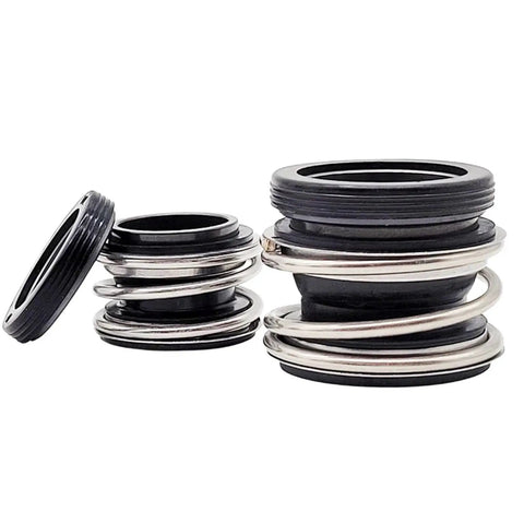 Boost Your Gear With This Knockout Single Spring Mechanical Shaft Seal Featuring Slick Silicon Carbide Rotors And Nitrile Rubber Gaskets For Rock Solid Pump Performance Supporting Ten To One Hundred Ten Millimeters - close-up view of seals.