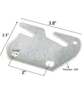 Rock Solid Wood Bed Plates And Rail Hook Plates For Quick Bed Frame Repair With Tough As Nails Iron Construction And Smooth Nickel Finish Includes Complete Four Piece Hardware Kit, measuring 3.8" x 2.3".