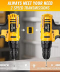 Image showing a 20V Cordless Drill And Screwdriver Combo Kit With Battery Charger with speed settings for drilling and screw driving.