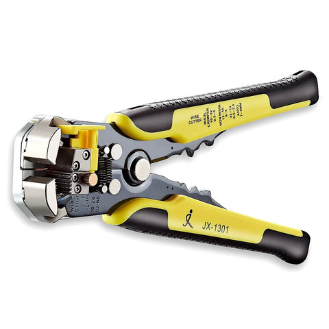 Automatic Wire Stripper Tool 8 Inch Self Adjusting With Replaceable Springs, Wire Cutter And Crimping Pliers For 10-24 AWG angled view