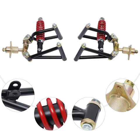 Beefed Up Front Suspension Swingarm Kit With Upper And Lower Arms And 220mm Shock For DIY ATV Quad Go Kart Buggy Bolt On Upgrade