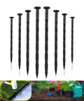 100 Pack 8 Inch Plastic Landscape Stakes With Spiral Nylon Edging Spikes for paver edging and lawn border installation.