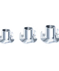 Bulk Pack 210 Units 1 Quarter 20 T Nut Fasteners Coated Four Point Attachments for woodworking, alloy steel corrosion resistant