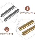 Two heavy duty umbrella skeleton rivets in silver and gold for quick shutter and frame repair, easy DIY kit detail.