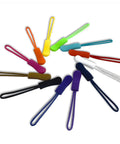 120Pcs Zipper Extension Replacement Pulls Zipper Tabs For Backpacks Luggage And Jackets Repair Kit In 12 Colors displayed in a fan shape