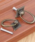 Two Piece Ring Handle Antique Bronze Pull With Screws For Drawers Doors Cabinets Or Vintage Chests Easy To Install Adds That Classic Rustic Retro Vibe To Kitchen Living Room Bedroom And More