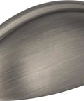 Three Inch Oil Rubbed Bronze Kitchen Cabinet Cup Pull Slick Heavy Duty Drawer Handle For Dressers And Home Furnishings close-up view.