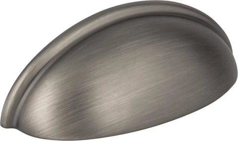Three Inch Oil Rubbed Bronze Kitchen Cabinet Cup Pull Slick Heavy Duty Drawer Handle For Dressers And Home Furnishings close-up view.